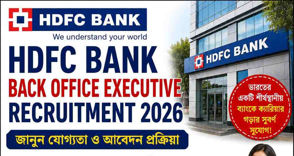 HDFC Bank Back Office Executive Recruitment 2026