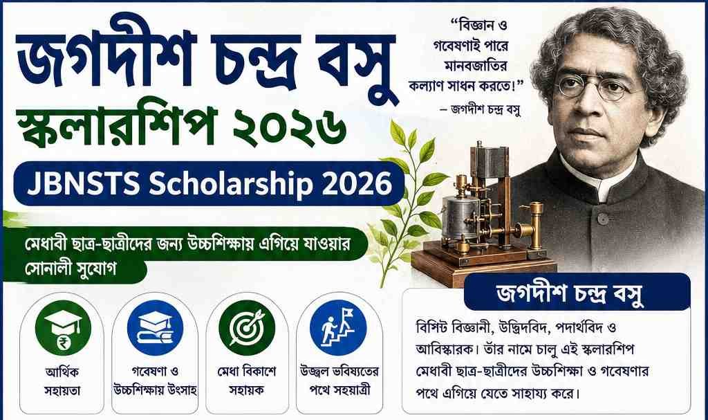 Jagadish Chandra Bose Scholarship 2026